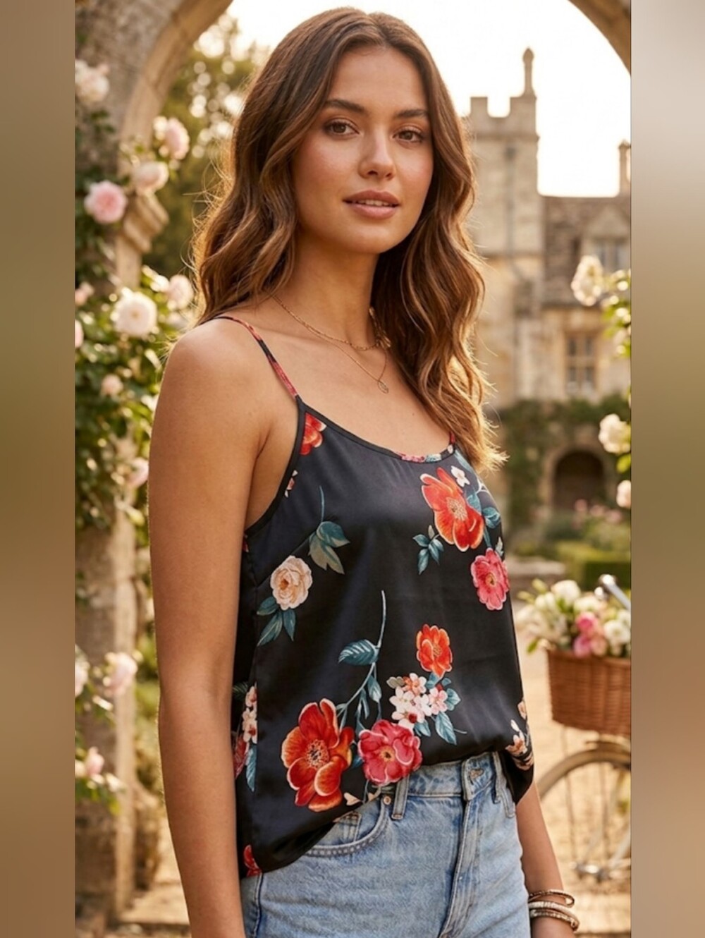 NWT Old Navy Floral Flowy Tank Top - Size Large